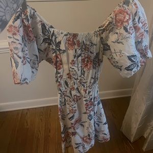 The Lucky Brand floral dress with puffy sleeves